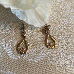 14 karat gold, Irish Claddagh, post earrings